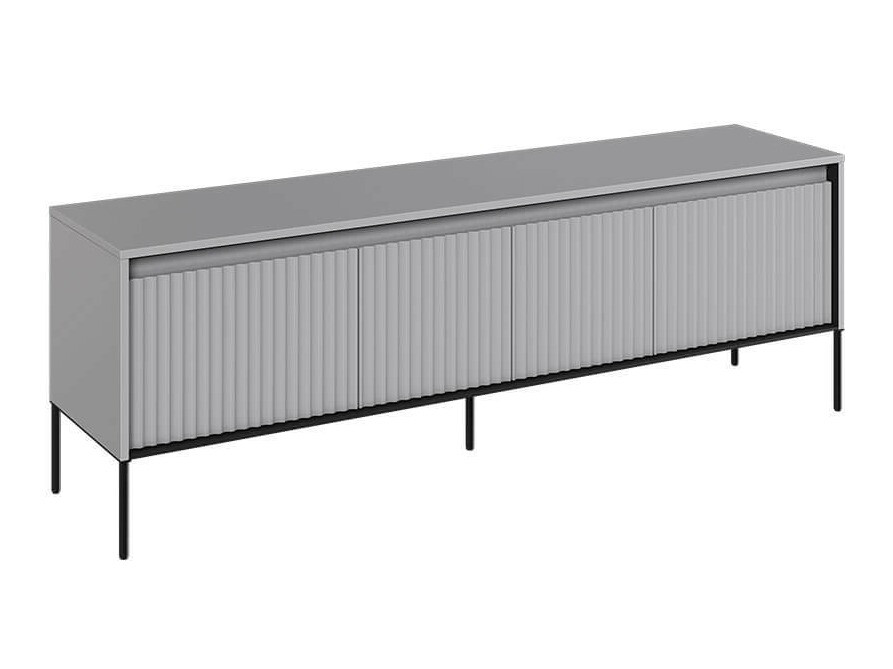 TV-Möbel Fernolu 104 (Grau + Schwarz)