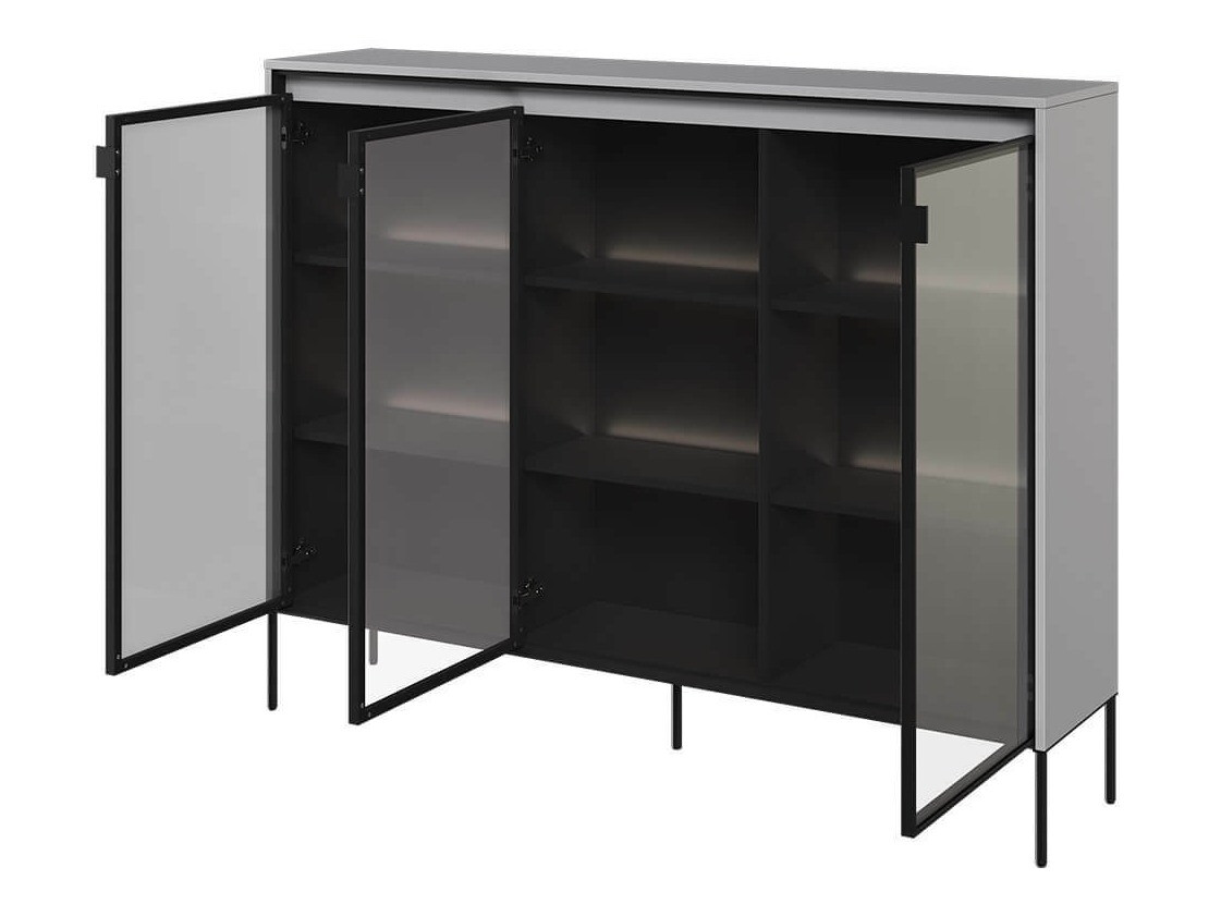 Sideboard Fernolu 108 (Grau + Schwarz)