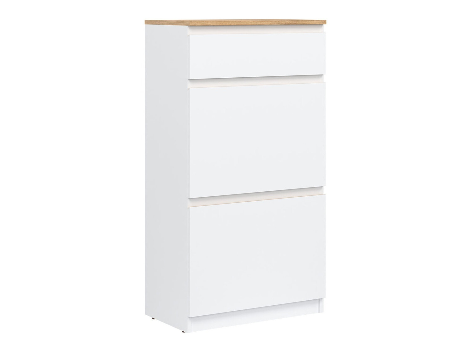 Schuhschrank Catelbi 108 (Weiß + Eichenholzoptik)