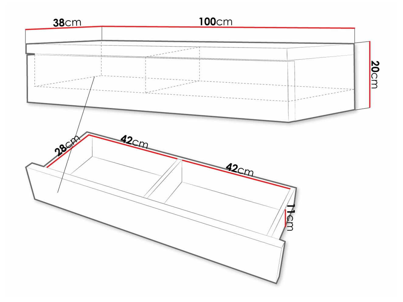 Schminktisch Delpher (Weiß + Weiß glänzend)