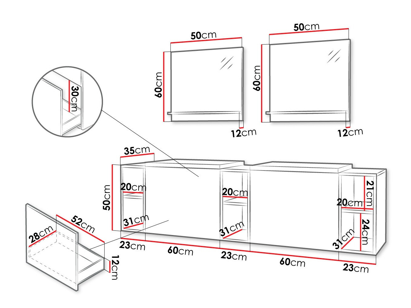 Badezimmer-Set Comfivo Delphinus IV (Weiß)