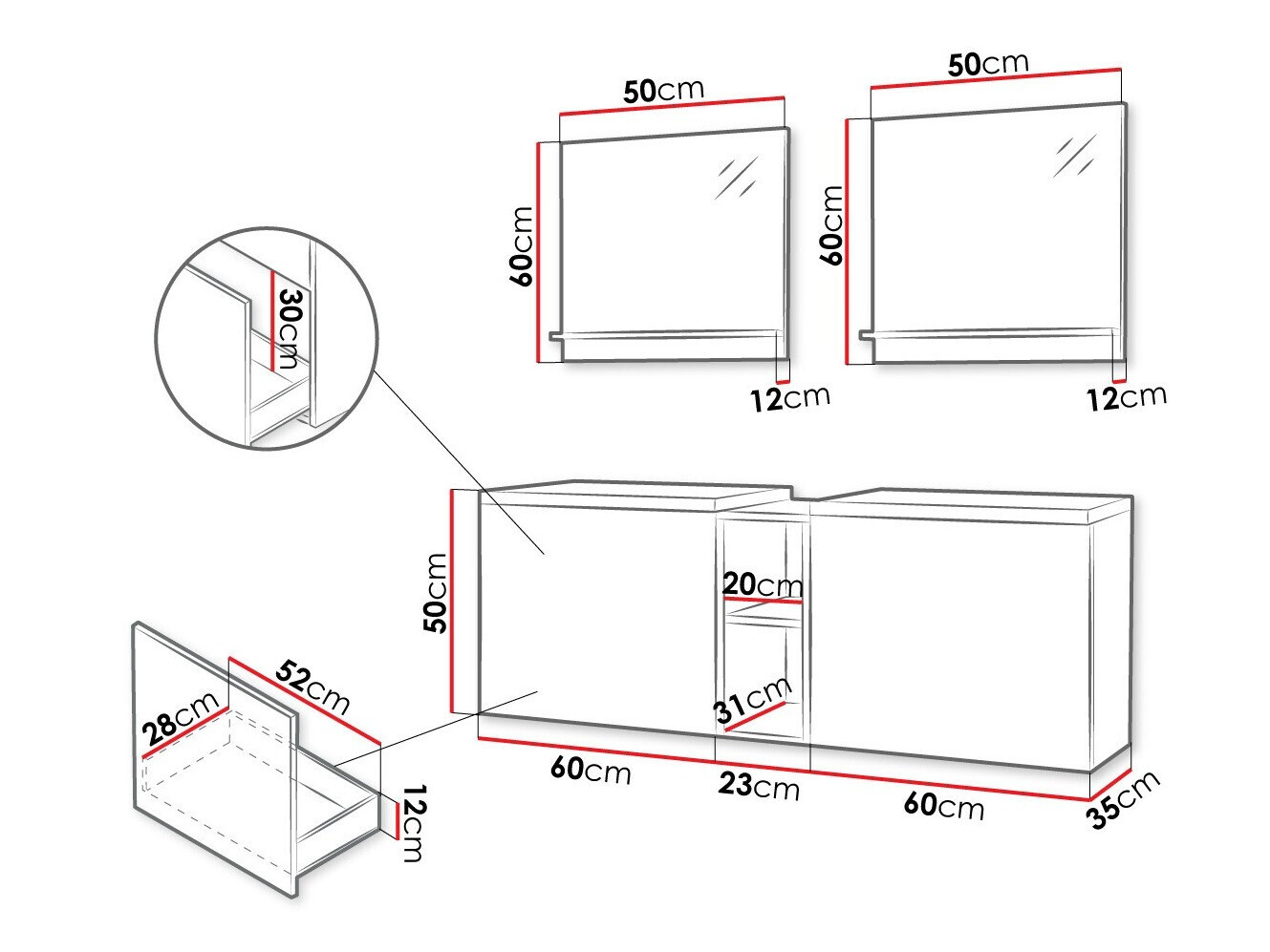 Badezimmer-Set Comfivo Delphinus VI (Weiß)