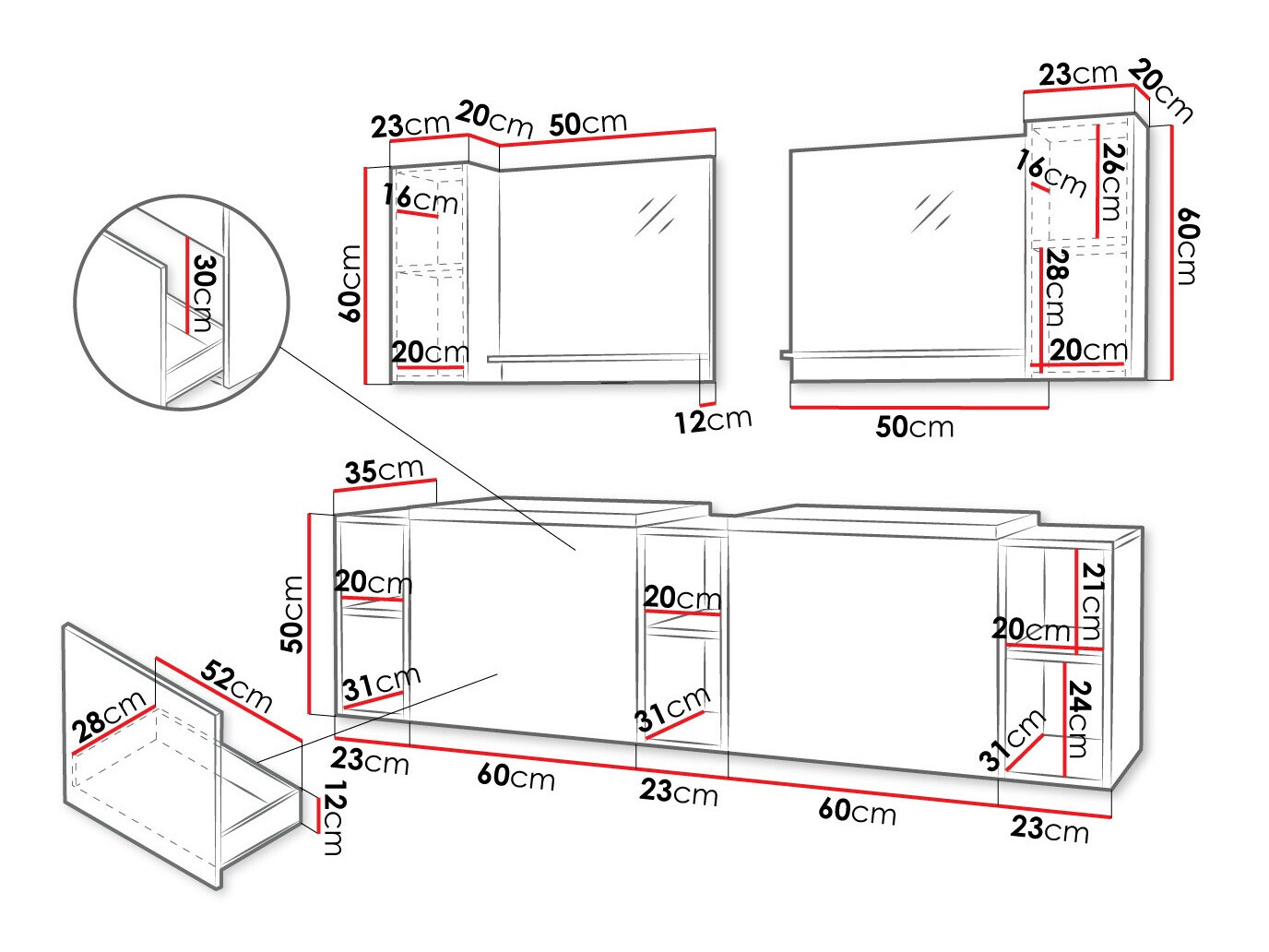 Badezimmer-Set Comfivo Livciro 102 (Weiß)