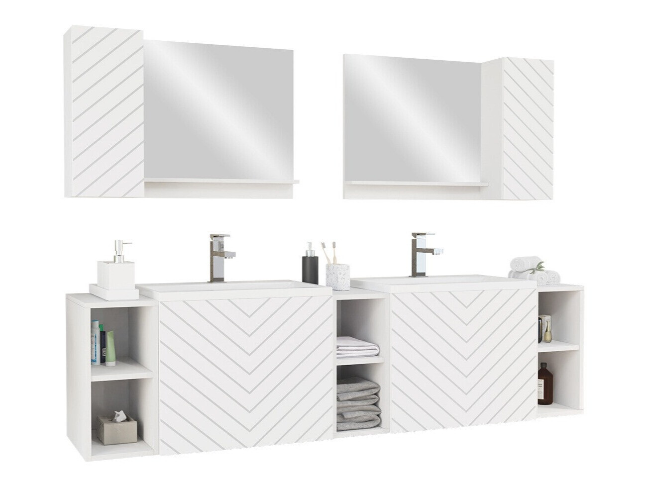 Badezimmer-Set Comfivo Livciro 102 (Weiß)