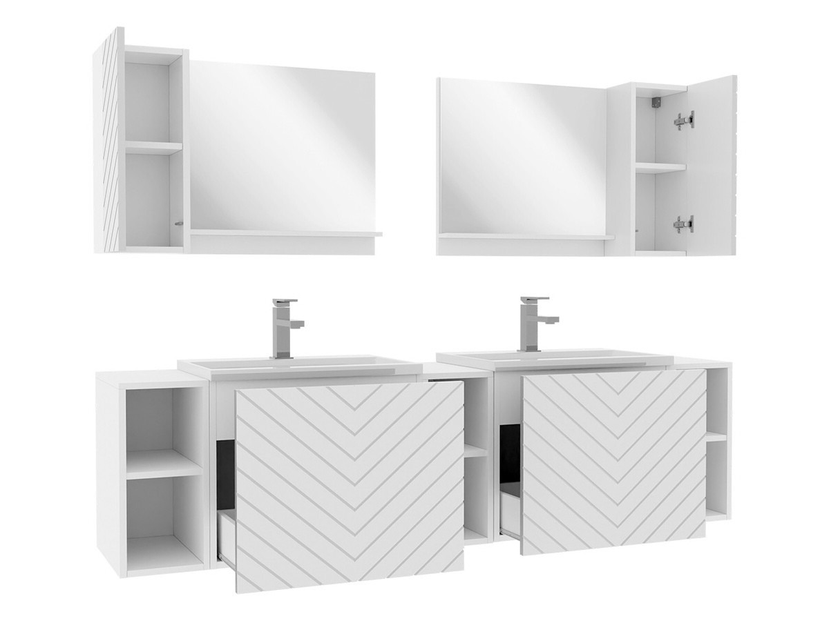 Badezimmer-Set Comfivo Livciro 102 (Weiß)