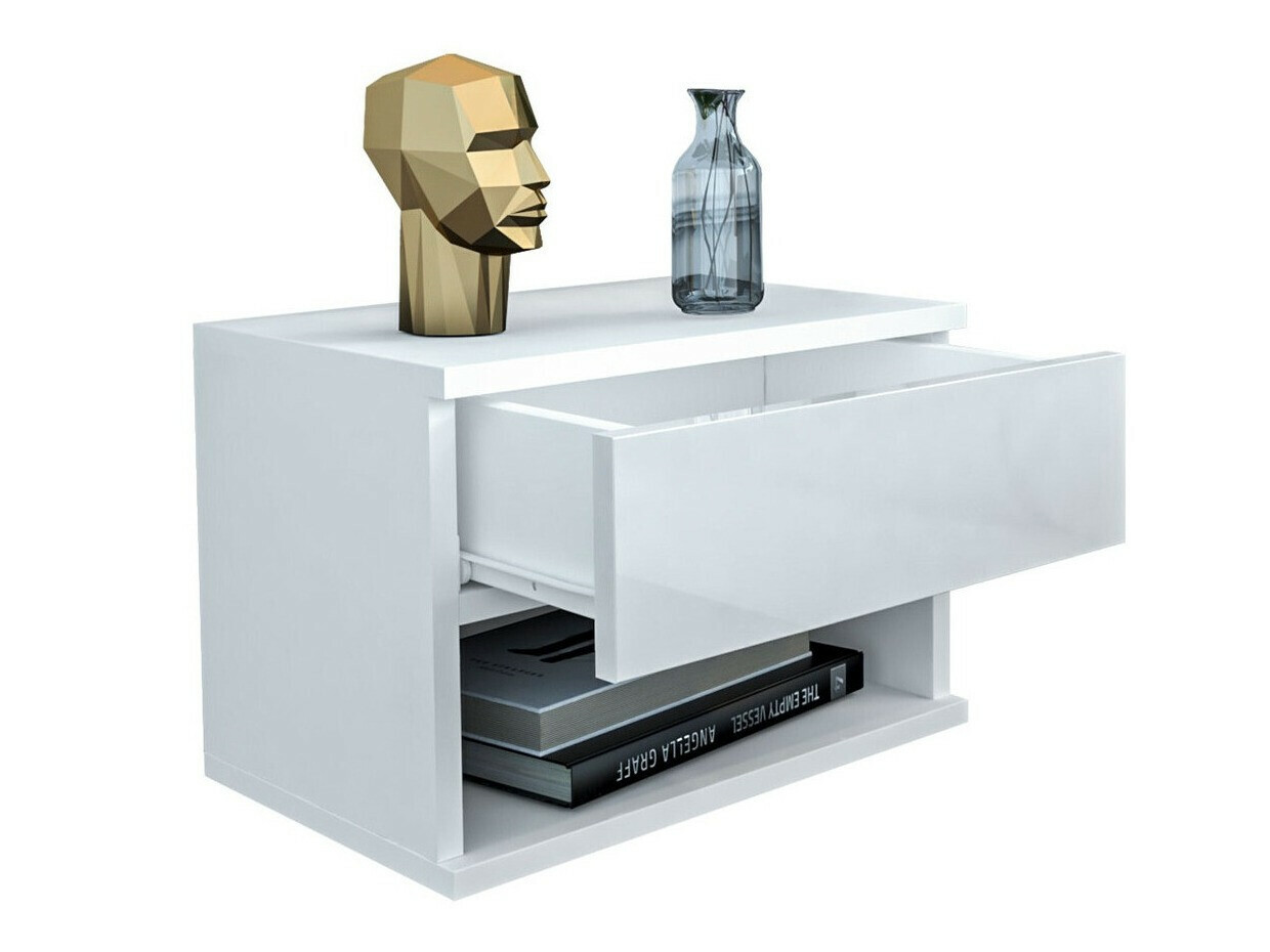 Nachttisch Utica 105 (Schwarz + Schwarz glänzend)