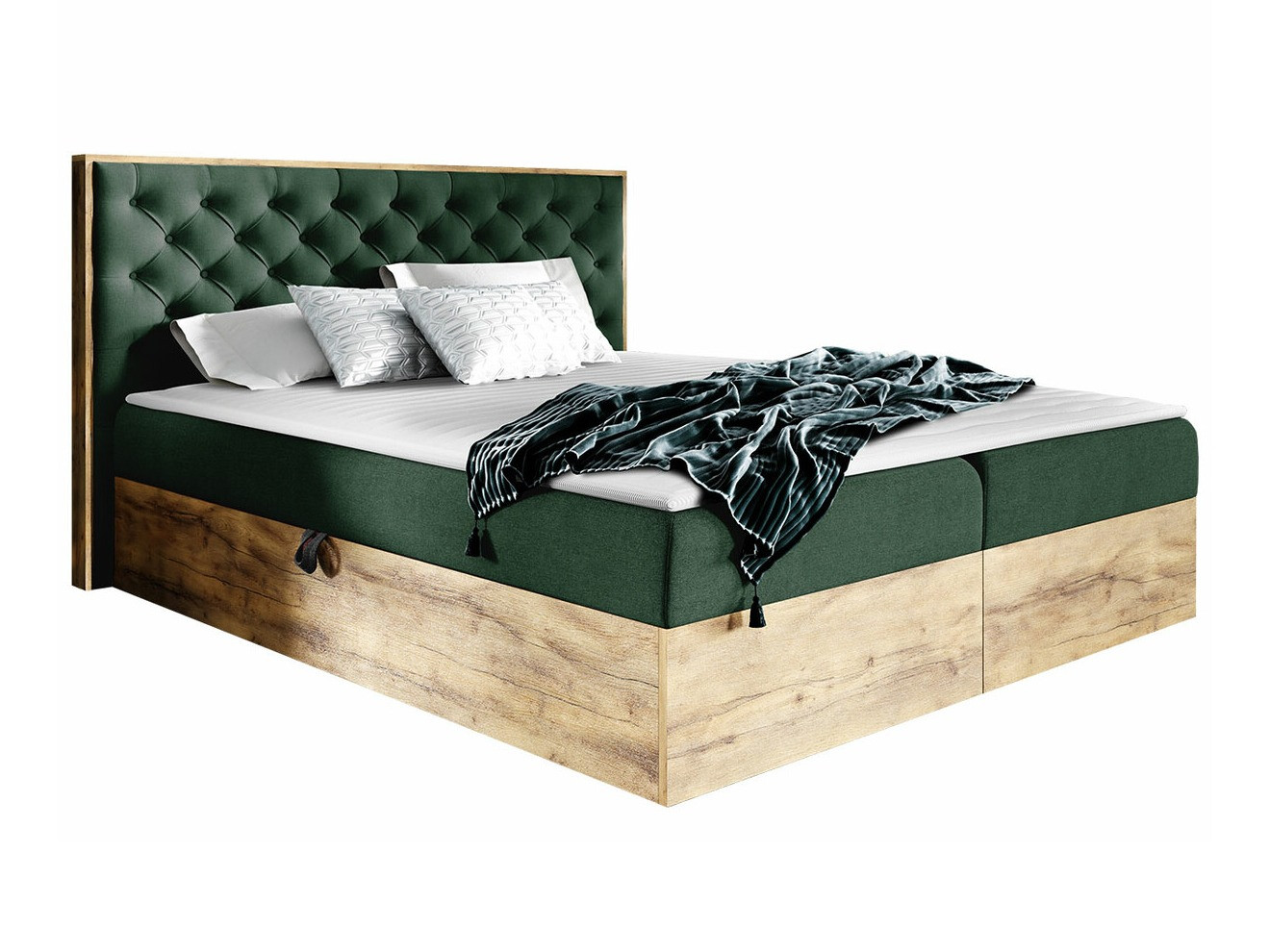 Boxspringbett Navis I (Wotan Eiche + Faro 7)