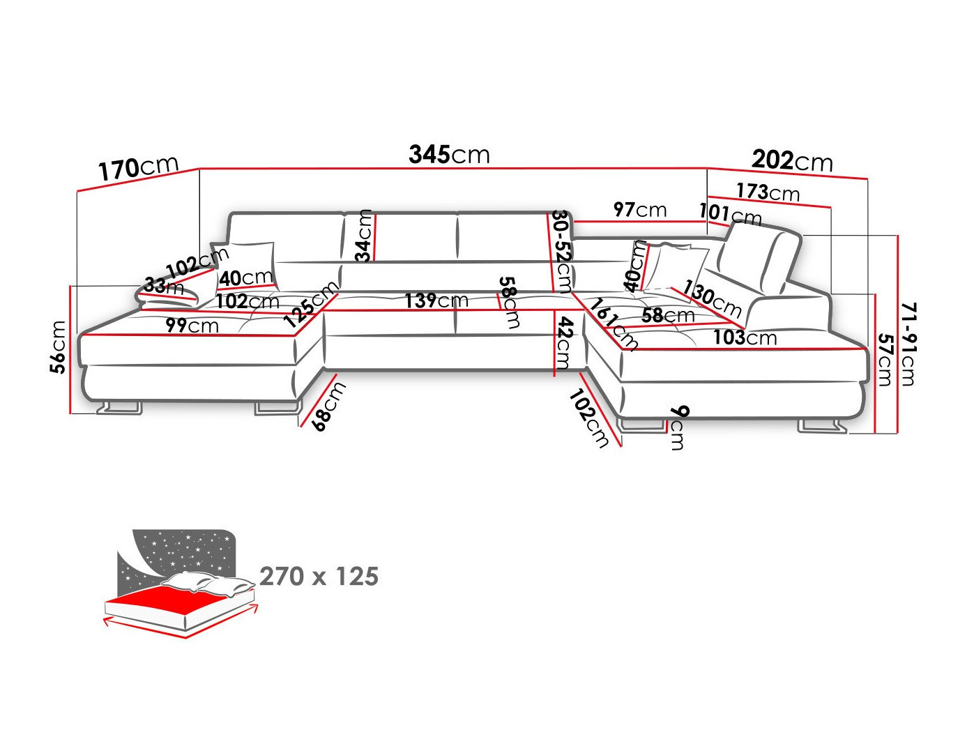 Ecksofa Comfivo Ruta (Poso 110)