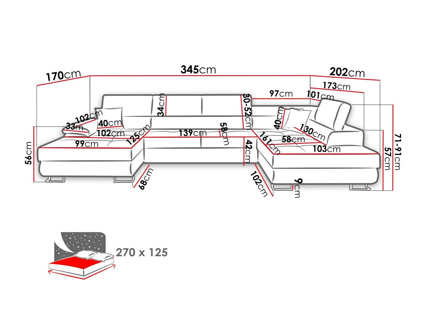 Ecksofa Comfivo Ruta (Poso 14)