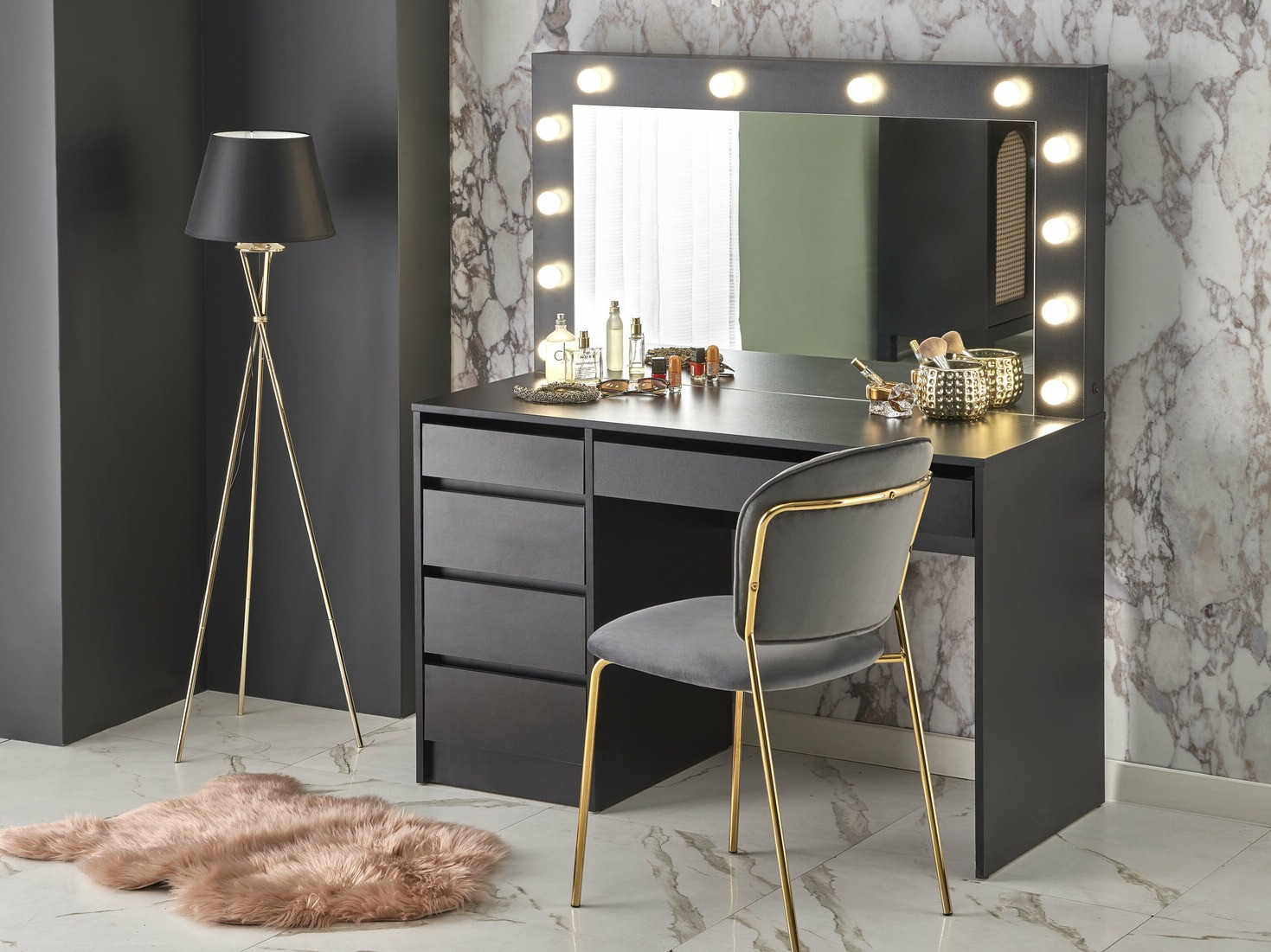 Schminktisch Houston 1504 (Schwarz)