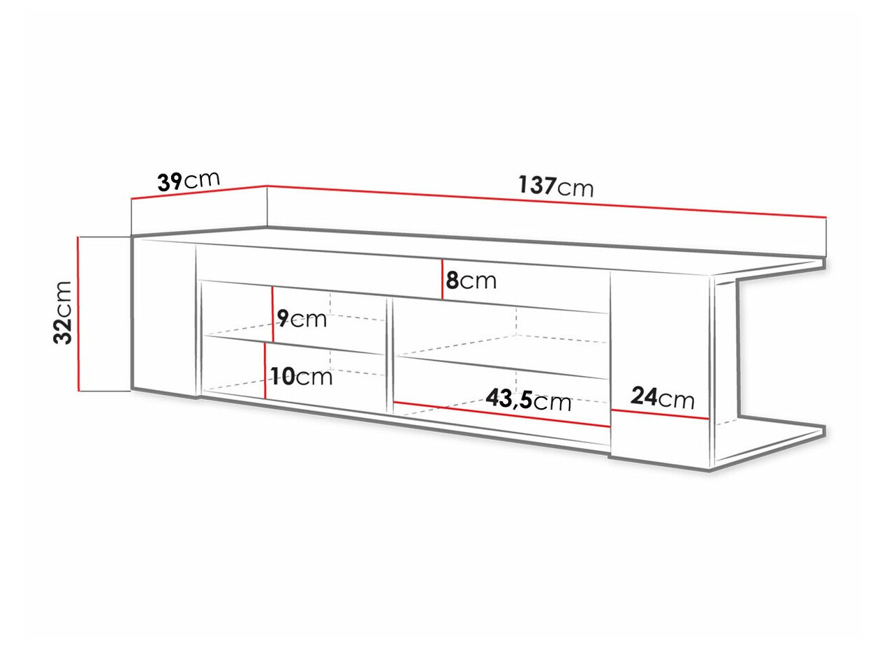 TV-Möbel Ver (Schwarz + Schwarz glänzend)