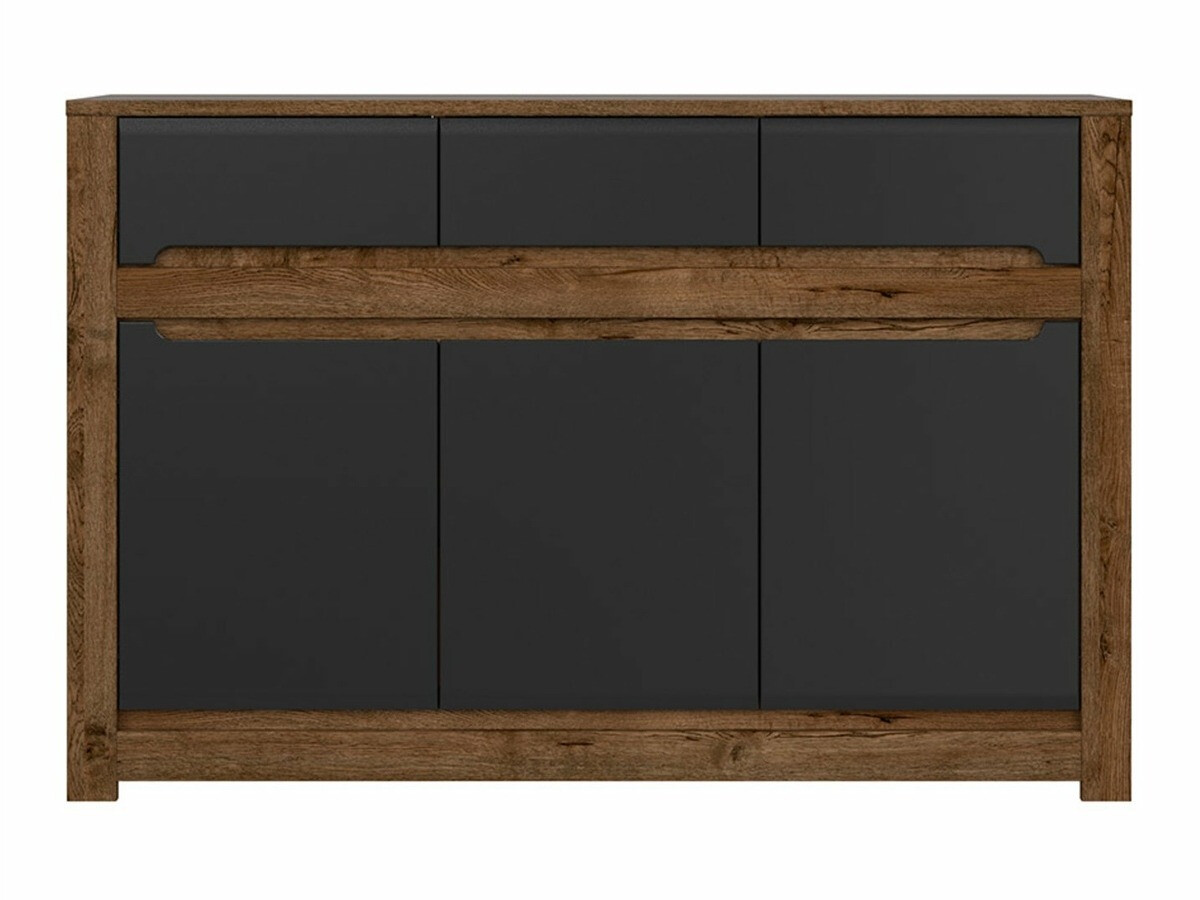 Kommoden Ophevaru 101 (Mattschwarz + April eichenholzoptik)