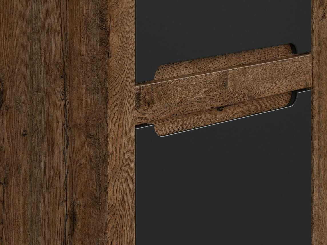 Regal Ophevaru 106 (Mattschwarz + April eichenholzoptik)