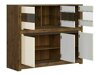 Sideboard Ophevaru 102 (Cremefarben glänzend + April eichenholzoptik)