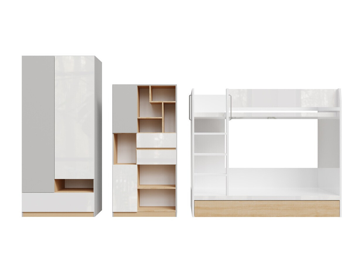 Kinderzimmer-Set Nuevaru 119 (Weiß glänzend)