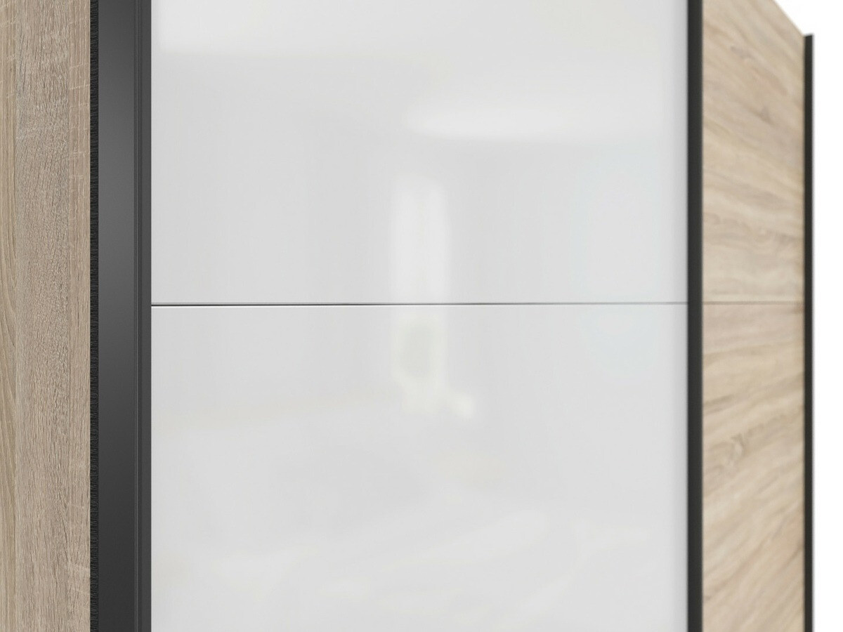 Kleiderschrank Livevaro 109 (Sonoma Eichenholzoptik + Weiß)
