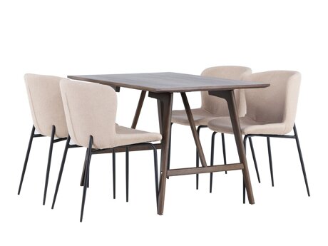 Essgruppe Dallas 4114 (Beige + Schwarz)