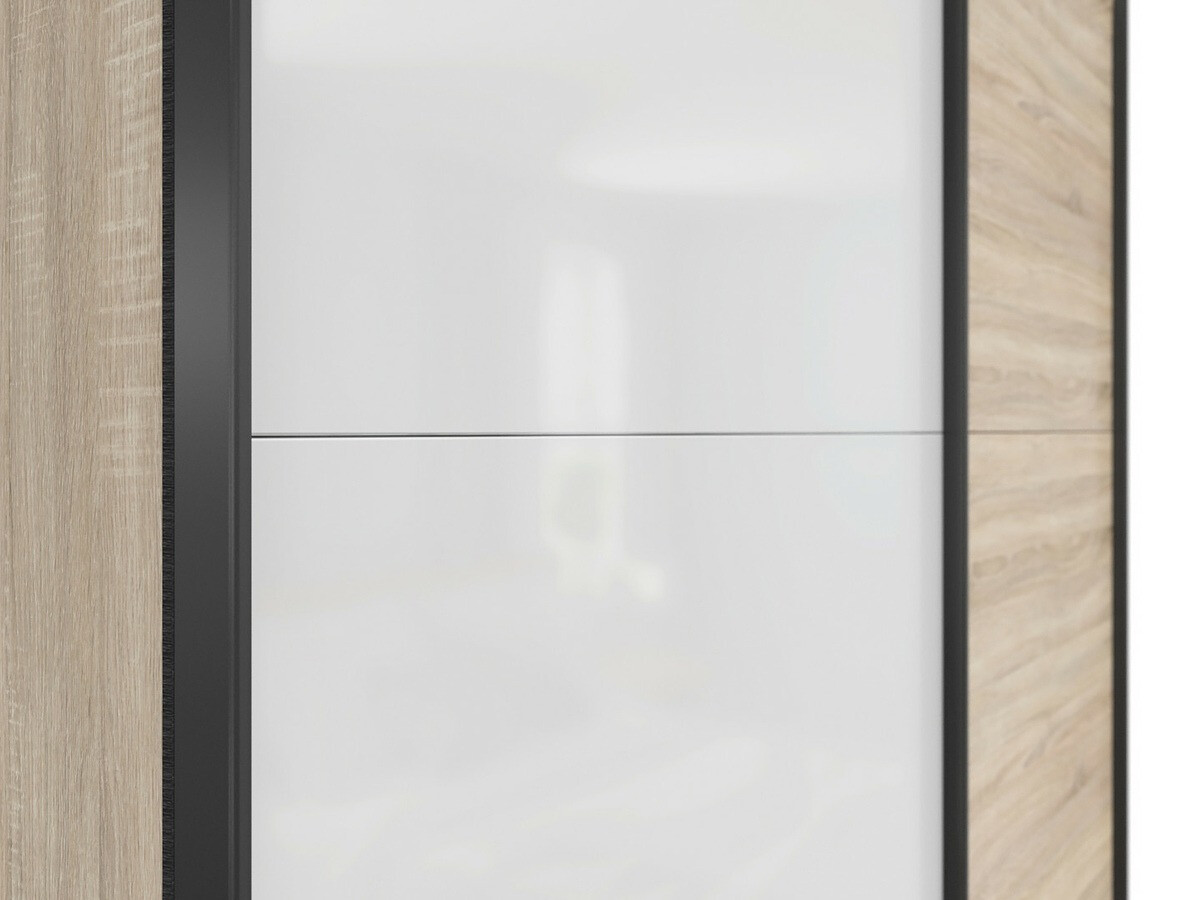 Kleiderschrank Livevaro 117 (Sonoma Eichenholzoptik + Weiß)