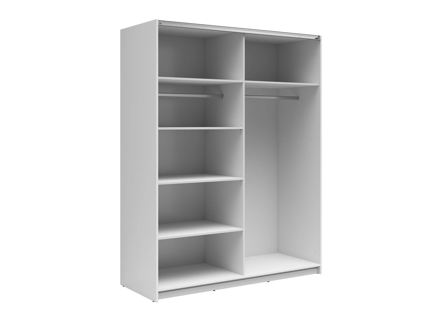 Kleiderschrank Livevaro 117 (Weiß glänzend + Sonoma Eichenholzoptik)