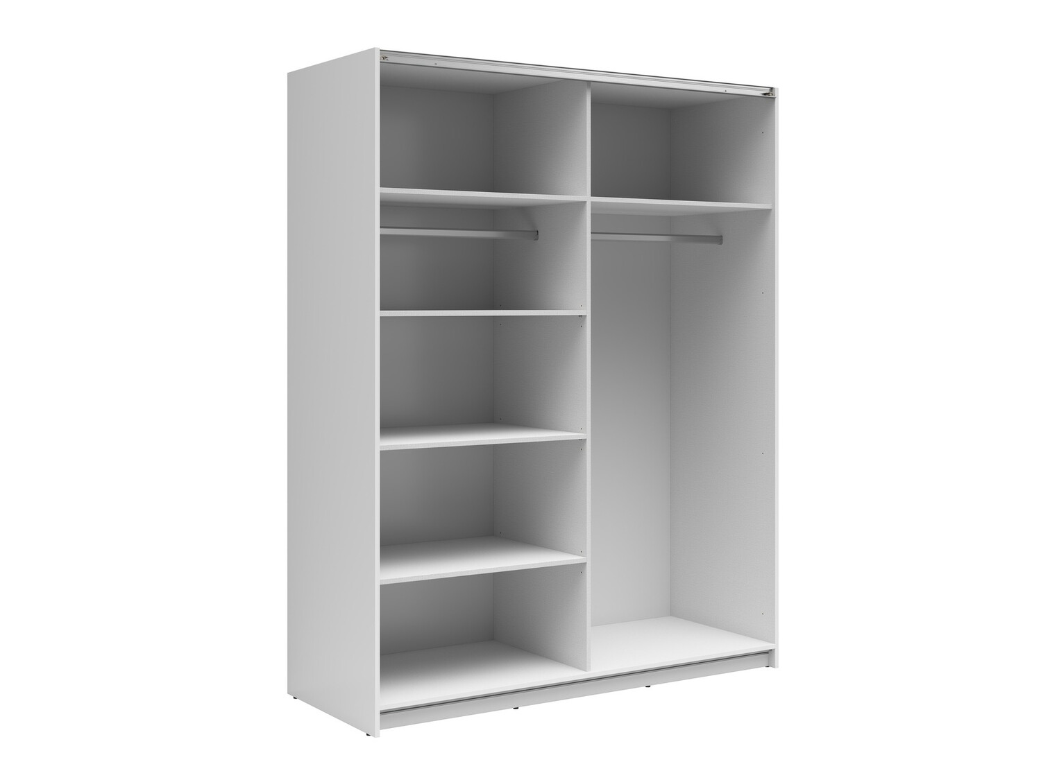 Kleiderschrank Livevaro 117 (Weiß glänzend + Wotan Eiche)