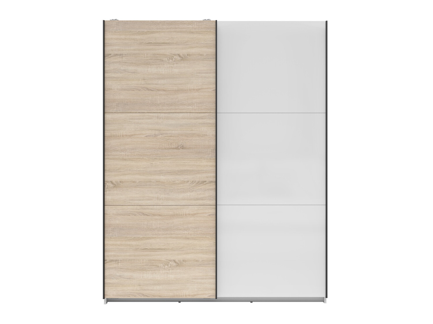 Kleiderschrank Livevaro 117 (Weiß + Sonoma Eichenholzoptik)