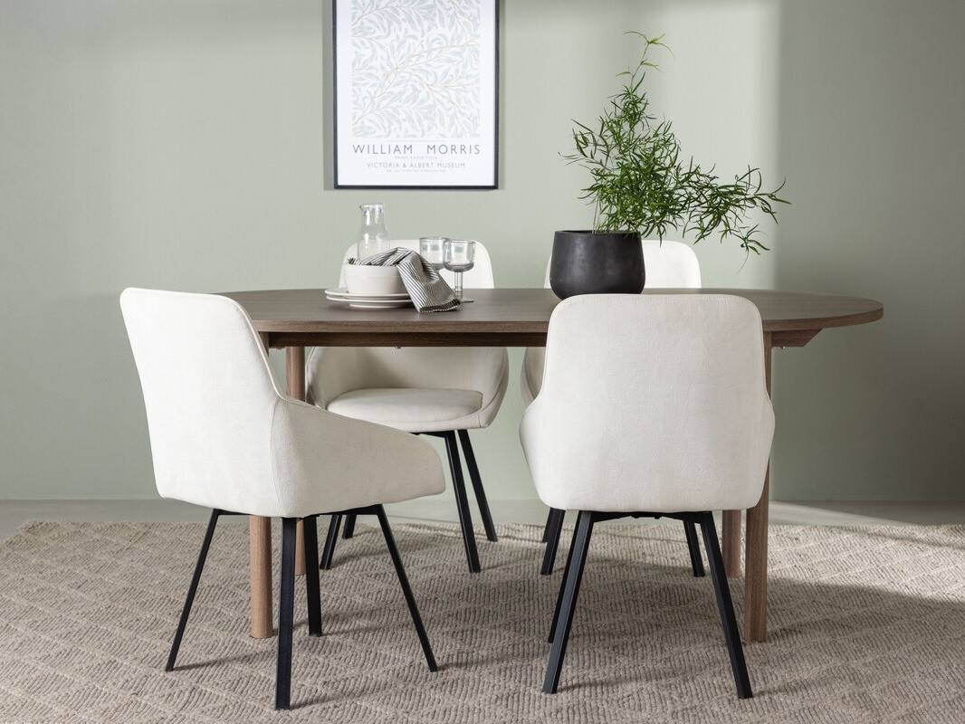Essgruppe Dallas 4131 (Beige + Schwarz)