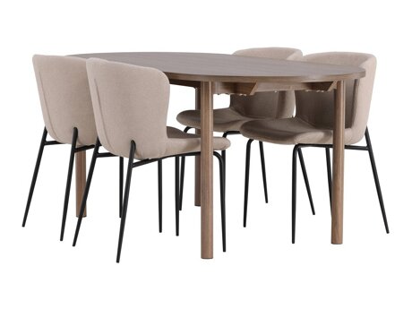 Essgruppe Dallas 4132 (Beige + Schwarz)