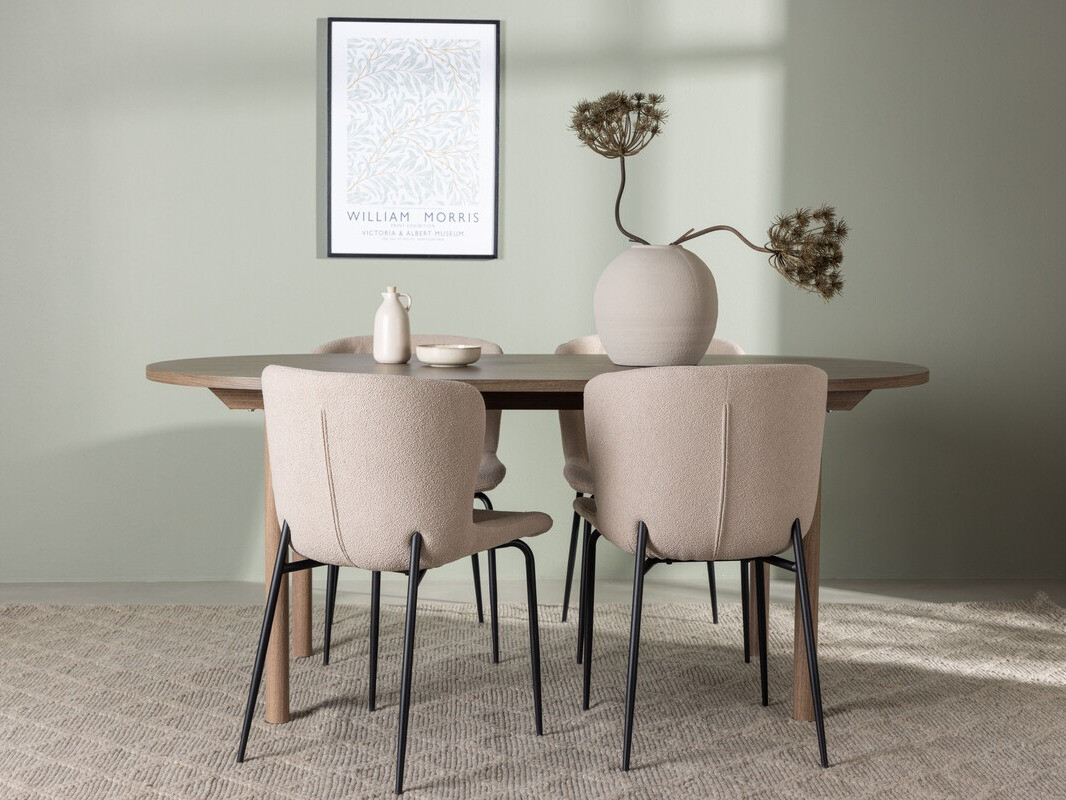 Essgruppe Dallas 4132 (Beige + Schwarz)