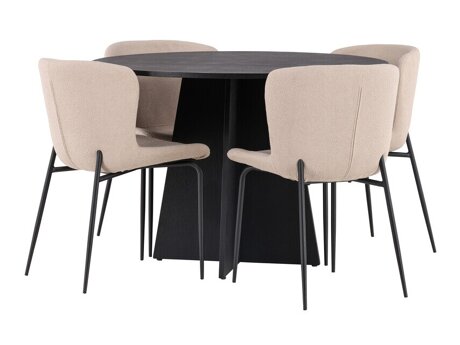 Essgruppe Dallas 4147 (Beige + Schwarz)