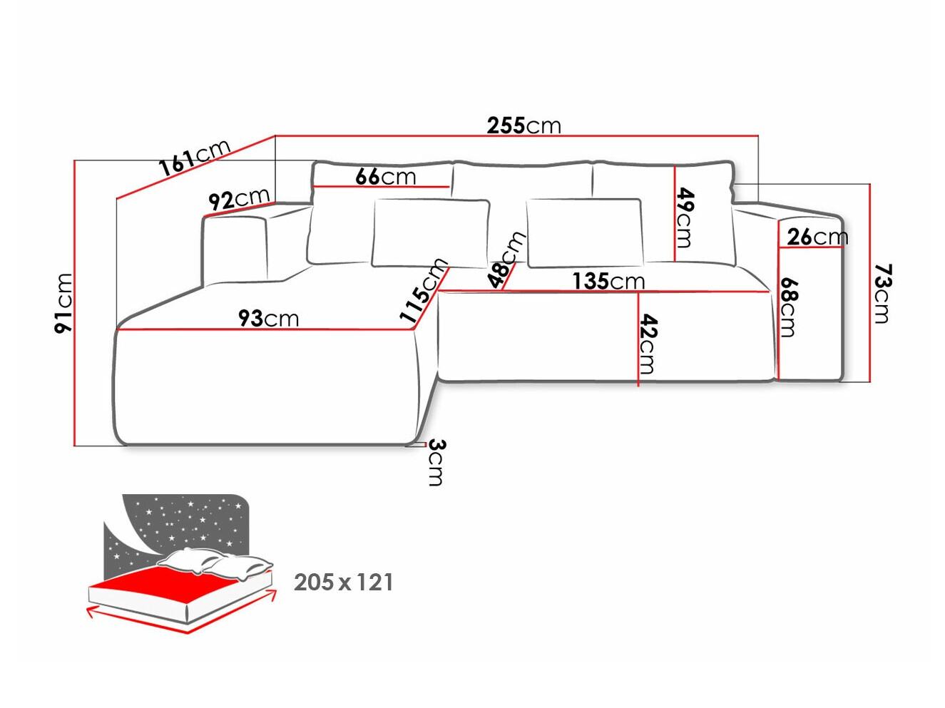 Ecksofa Arvada 116 (Poso 26)