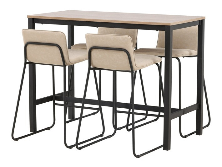 Essgruppe Dallas 4155 (Beige + Schwarz)