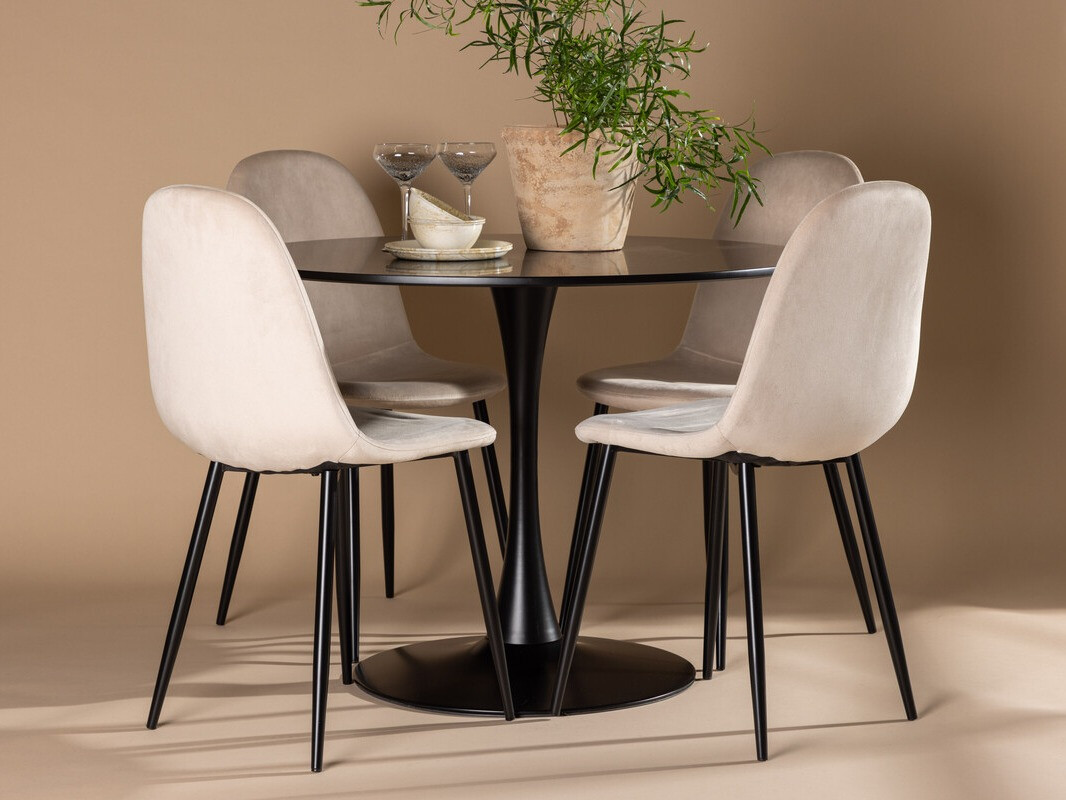 Essgruppe Dallas 4163 (Beige + Schwarz)
