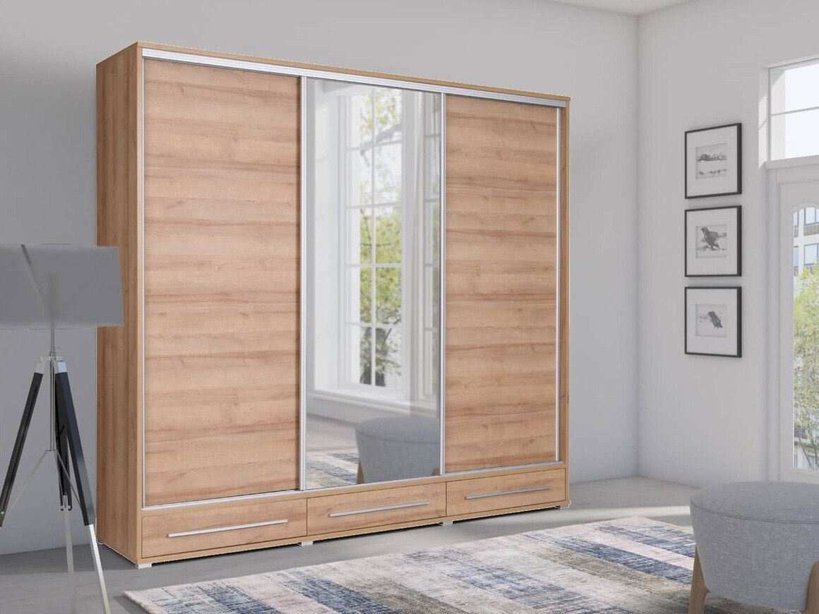 Kleiderschrank Murrieta 143 (Riviera eichenholzoptik)