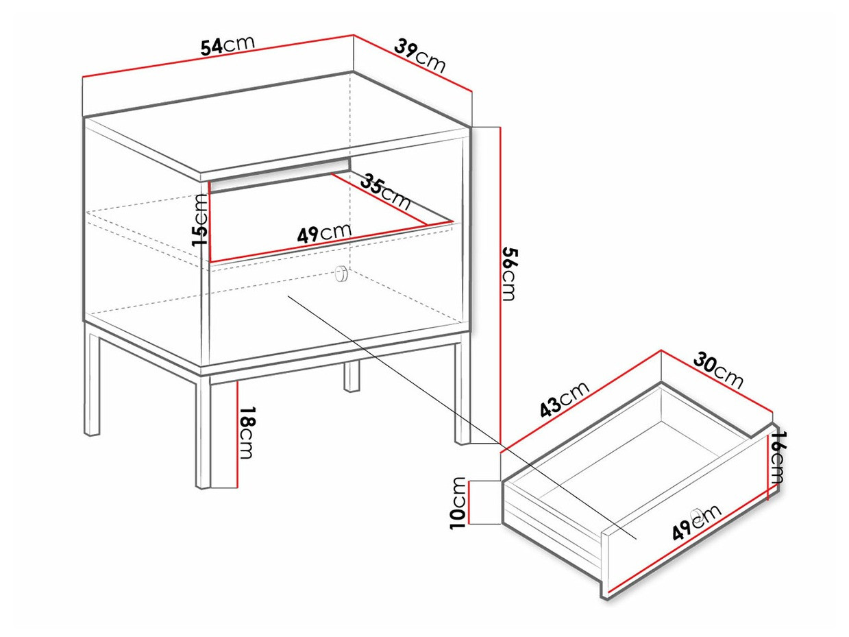 Nachttisch Formis (Weiß)