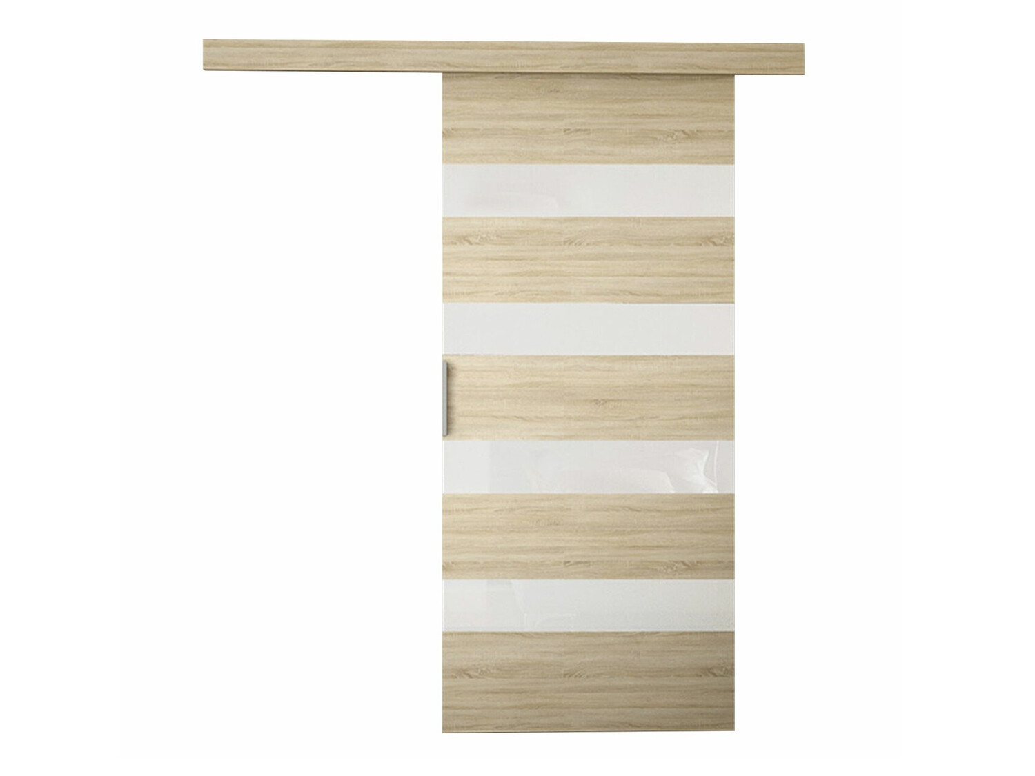 Schwebetür Closico Materia V (Sonoma Eichenholzoptik + Weiß)