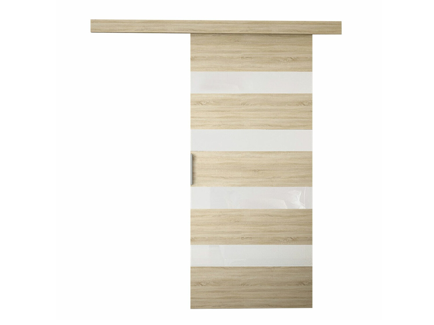 Schwebetür Closico Portalis V (Sonoma Eichenholzoptik + Weiß)