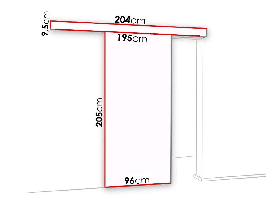 Schwebetür Dover 121 (Esche dunkel + Schwarz)