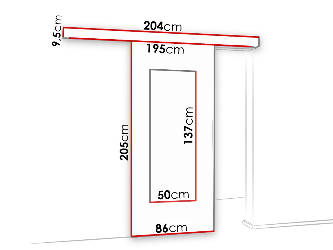 Schwebetür Dover 128 (Esche dunkel)