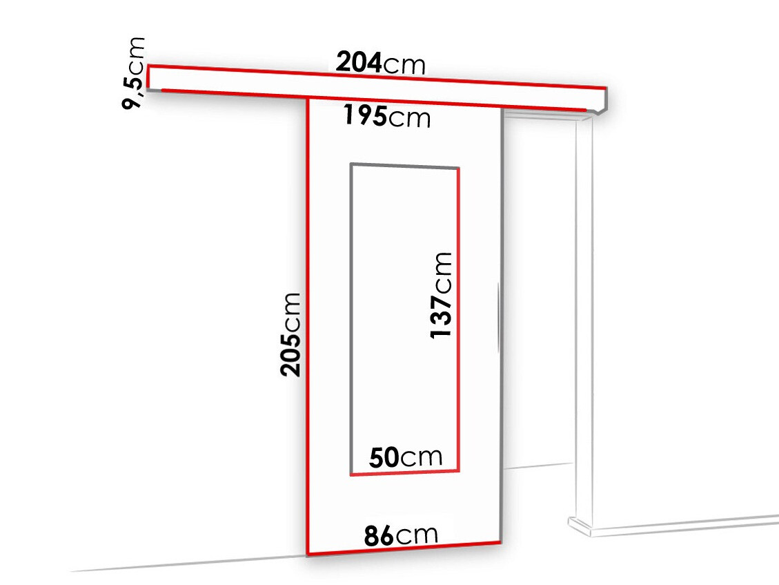 Schwebetür Dover 128 (Weiß)
