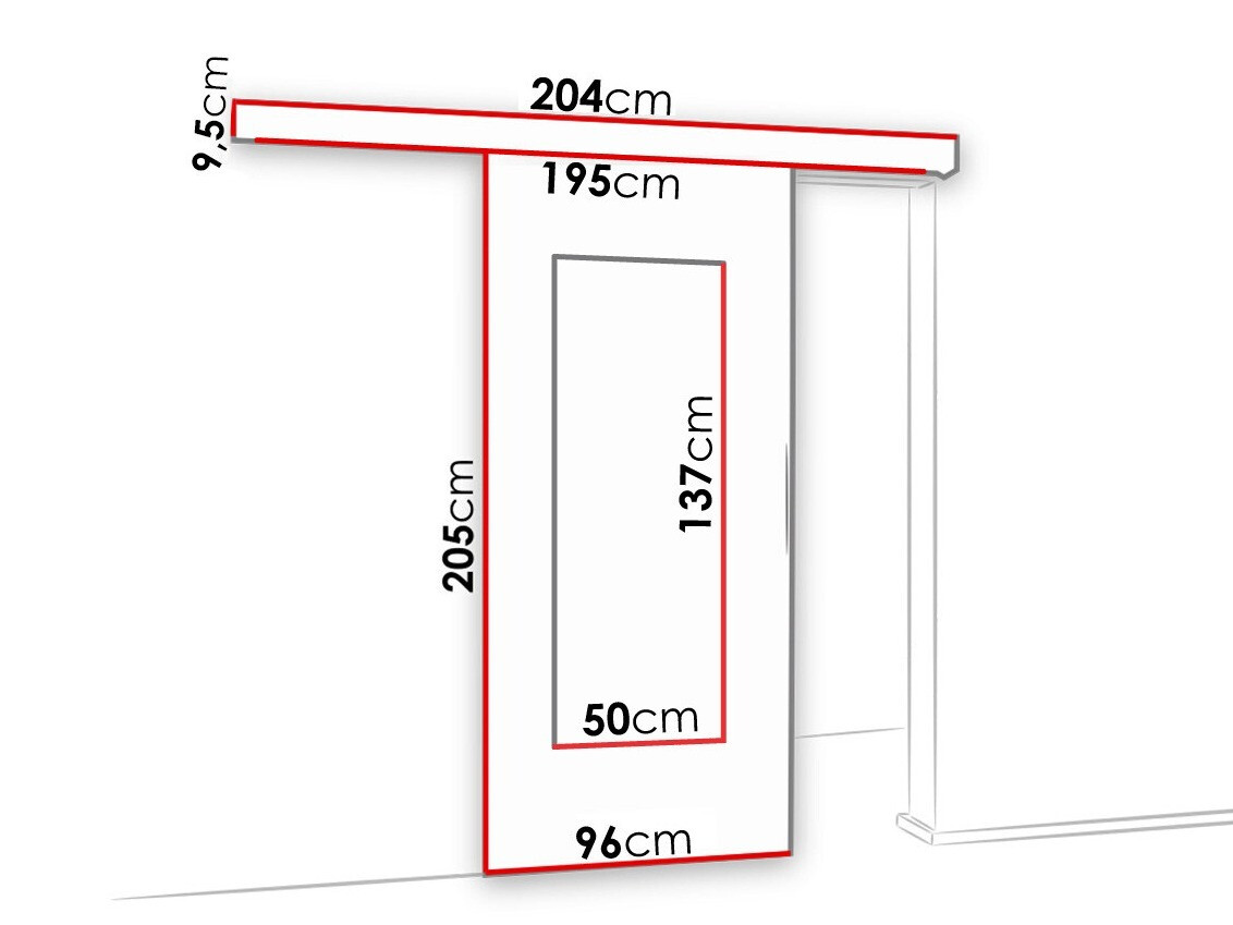 Schwebetür Dover 129 (Anthrazit)