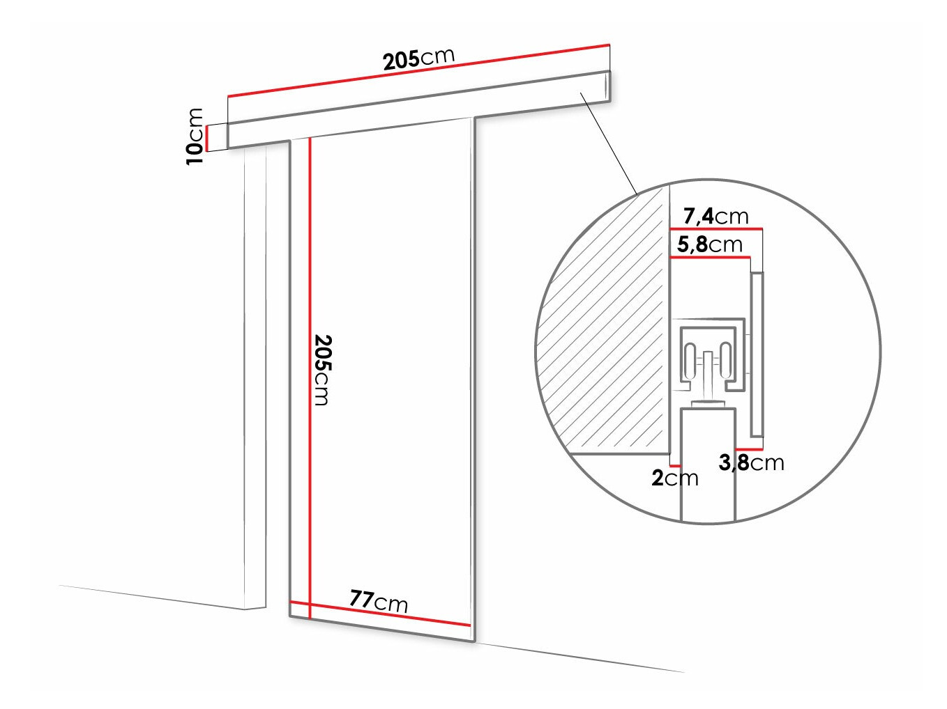 Schwebetür Closico Fundus IV (Sonoma Eichenholzoptik)