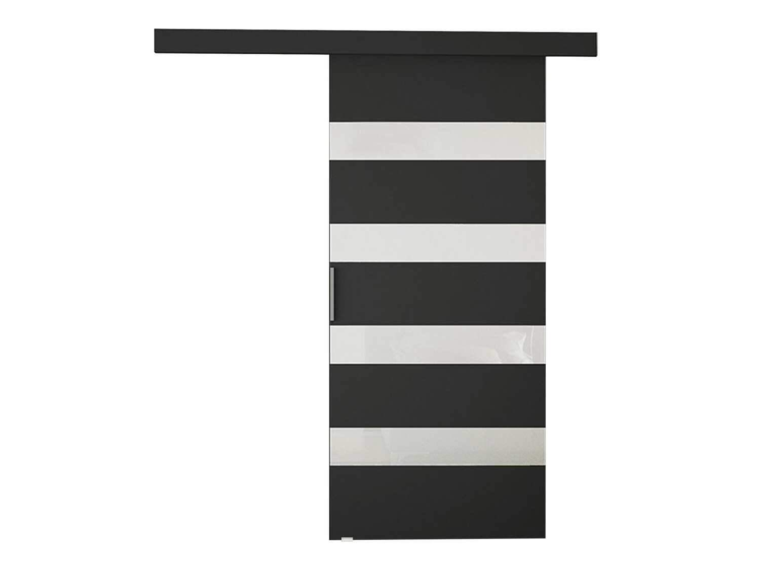 Schwebetür Closico Fundus V (Schwarz + Weiß)