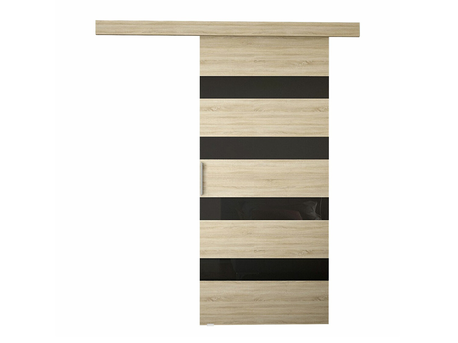 Schwebetür Closico Fundus V (Sonoma Eichenholzoptik + Schwarz)