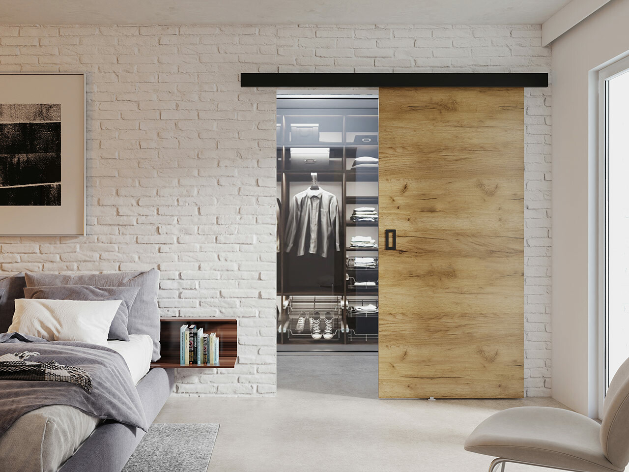 Schwebetür Dover 170 (Craft eichenholzoptik)