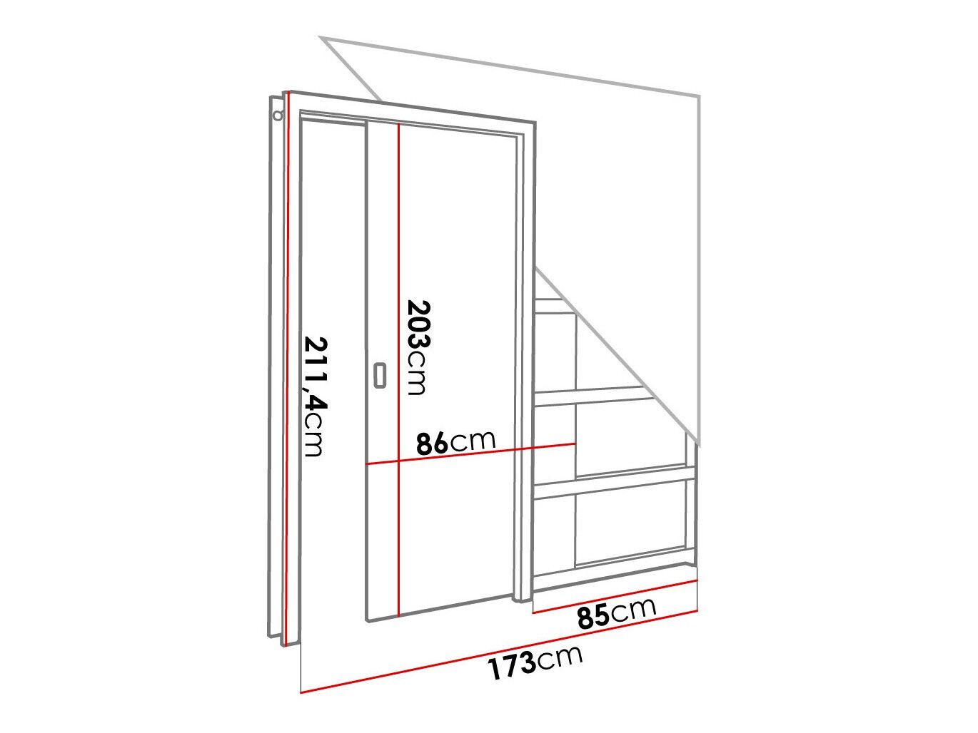 Schwebetür Dover 183 (Sonoma Eichenholzoptik)