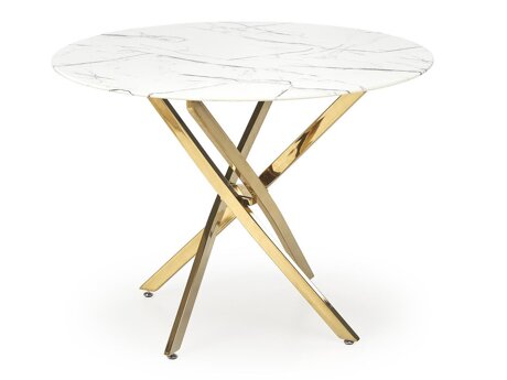 Tisch Houston 1538 (Gold + Weißer Marmor)