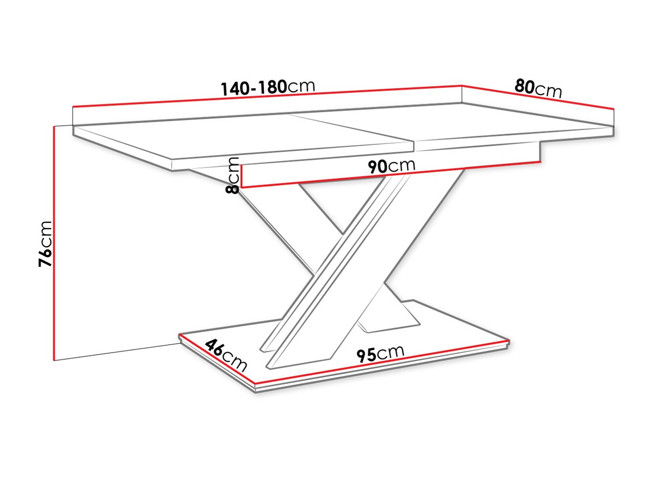 Tisch Decium (Weiß glänzend)