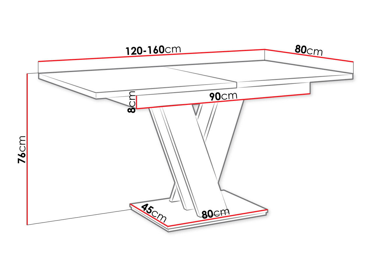 Tisch Musus (Weiß glänzend)