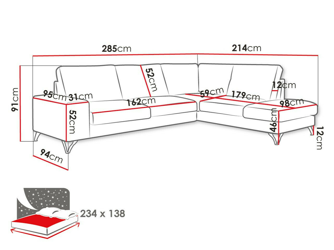 Ecksofa ComfiDream Lyrana II (Vogue 16)