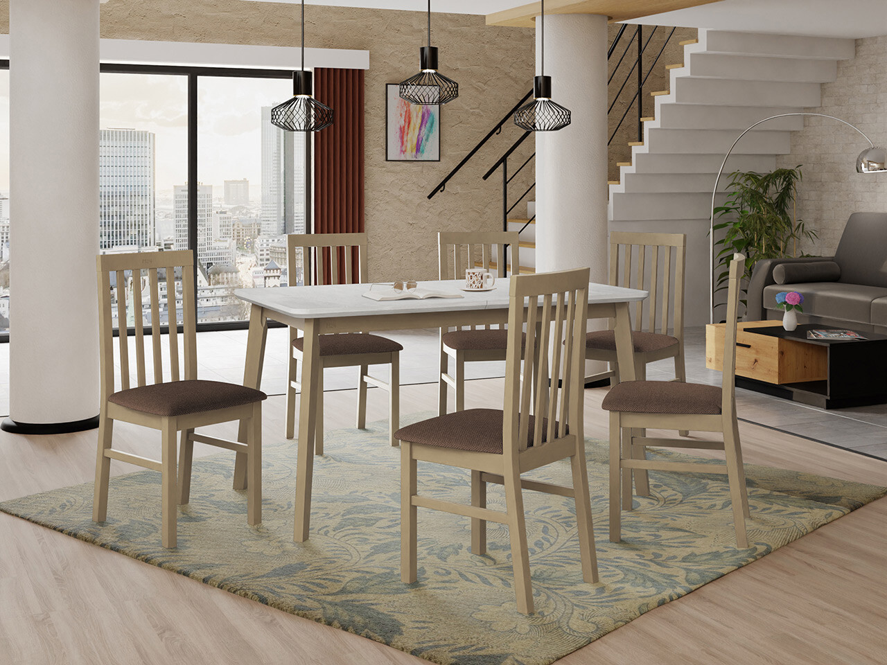 Essgruppe Victorville 267 (Sonoma Eichenholzoptik)